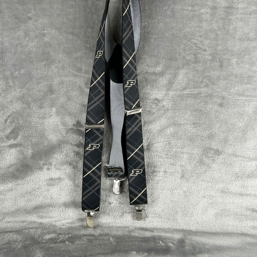 Eagles Wings Purdue Boilermakers Suspenders Mens Black Gold Plaid NCAA Fan Gear